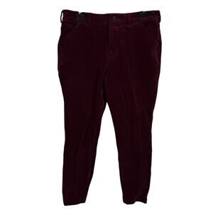 Duluth Trading Company Corduroy Pants Womens 12 Burgundy Cotton Stretch Mid-Rise